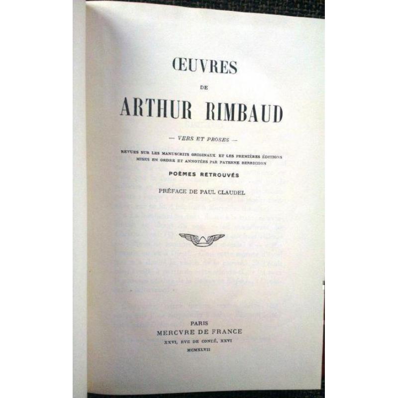 Oevres de Arthur Rimbaud Arthur Rimbaud 1947