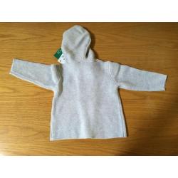 babykleding | gebreid vestje | grijs | organic cotton | H&M