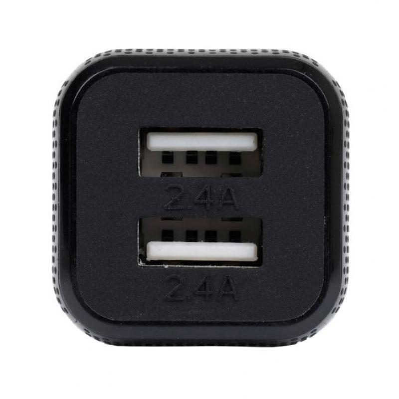 Caruba Duo USB Car charger 4.8 amp Zwart