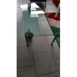 salon tafel met beweegbare ondertafel