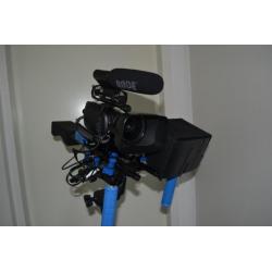 Camera set Canon HV30 inc extra lenzen en accessoires