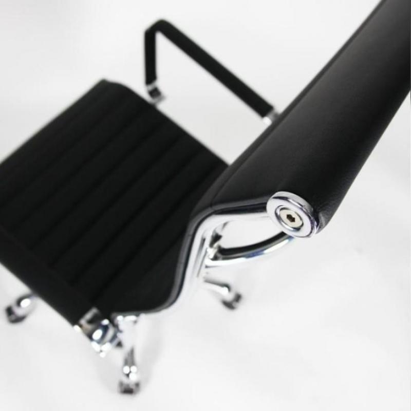 Design bureaustoel zwart leer - direct leverbaar