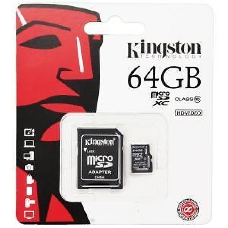 Kingston micro SDXC 64 GB class 10 geheugenkaart + adapter