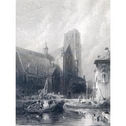 Rotterdam ca. 1860 "Gezicht op de St. Laurens" - Excellent