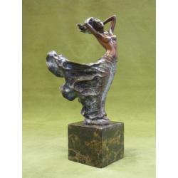 Bronzen beeld Dame in Wind Sculptuur Klassiek Naakt Elegant