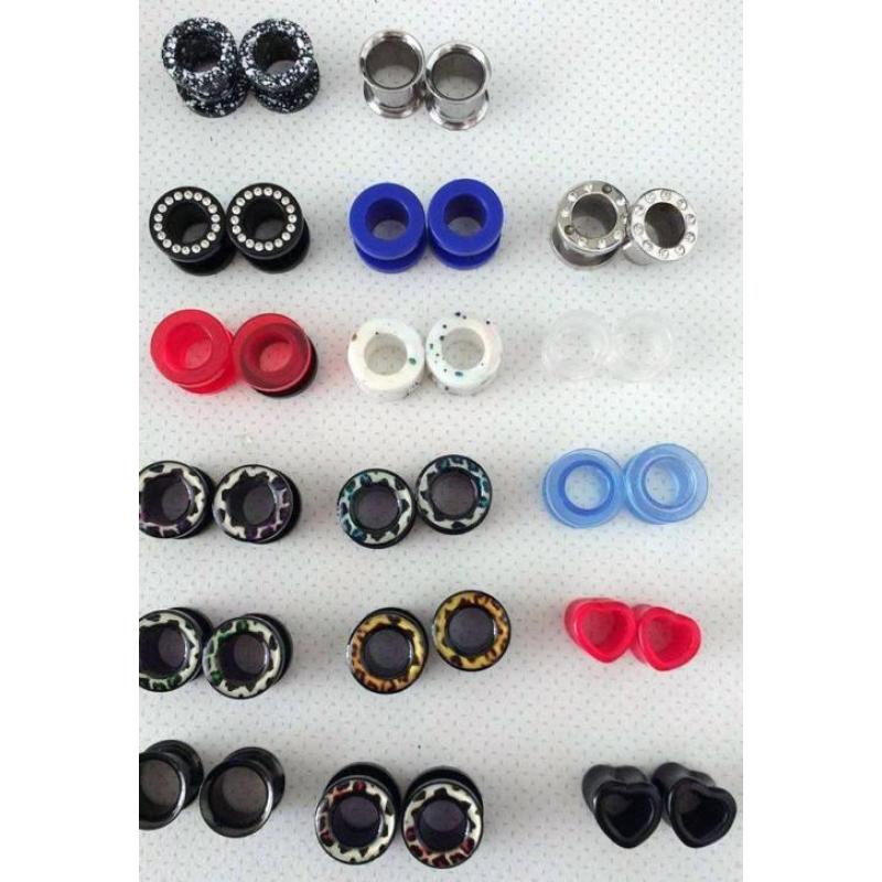 Tunnels, stretchers, pluggs 10 mm (partij of los)