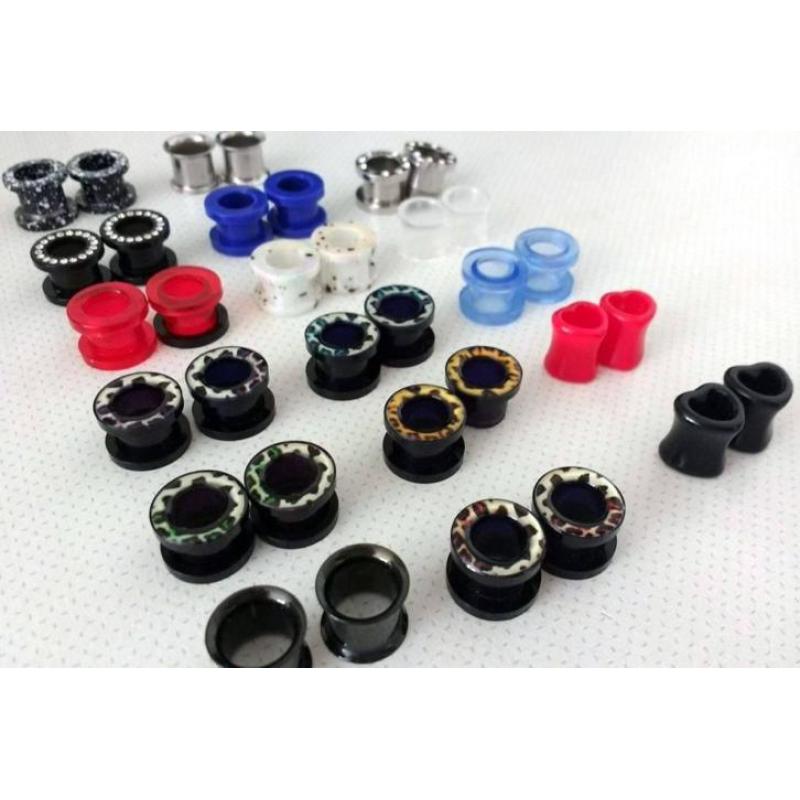 Tunnels, stretchers, pluggs 10 mm (partij of los)