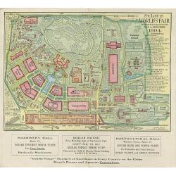 Plattegrond: Map of World's Fair Grounds Missouri 1904.