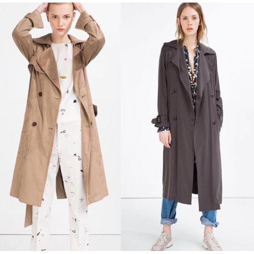 Zara grijze midi lange trenchcoat jas jasje