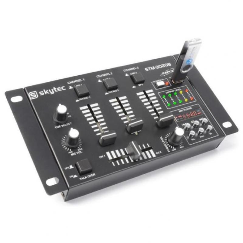 SkyTec STM-3020B 6-Kanaals Mixer USB/MP3
