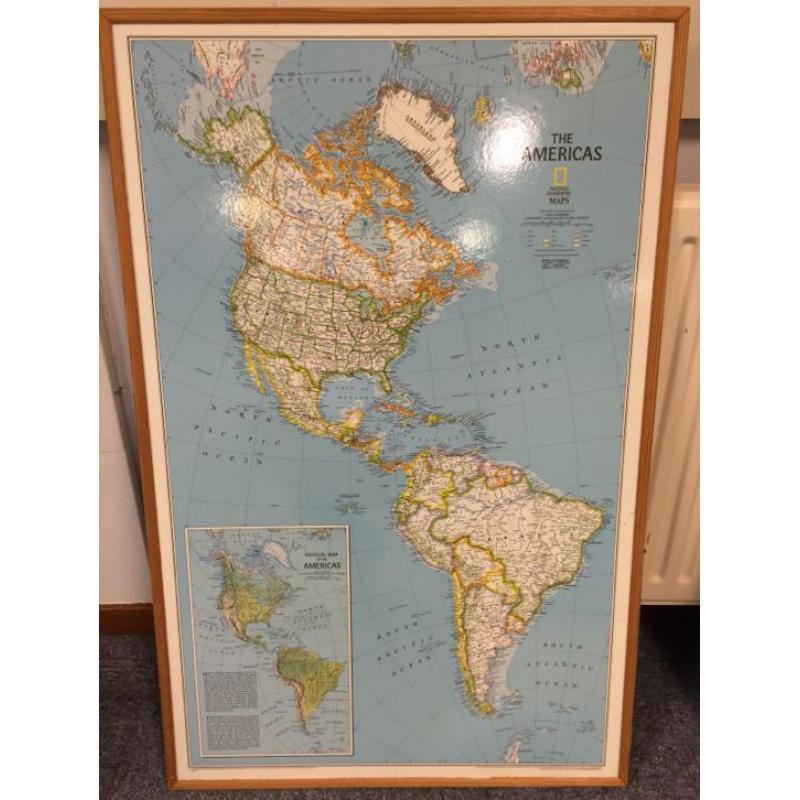 National Geographic landkaart Noord/Zuid Amerika 94x60,5 cm