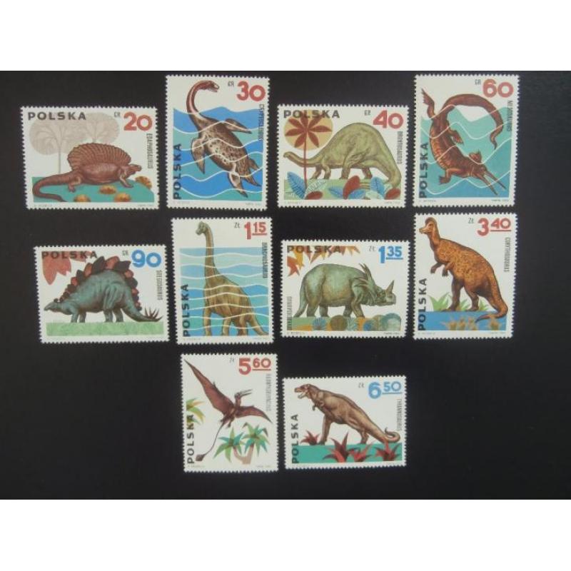 POLEN 1965; serie (10) Prehistorische dieren