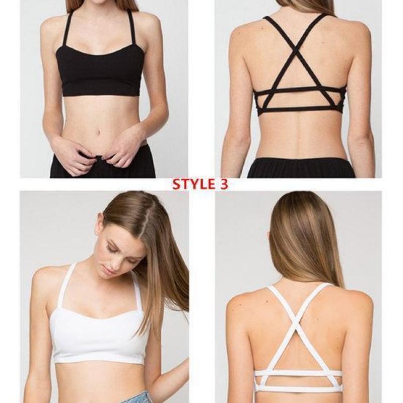 4 Styles Sexy Stretch Padded Bra Bandeau Hollow Out Crop ...