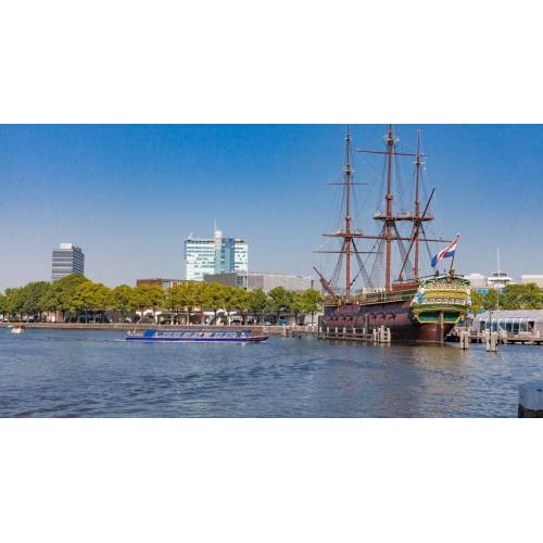 National Maritime Museum entrance and Amsterdam canal cruise