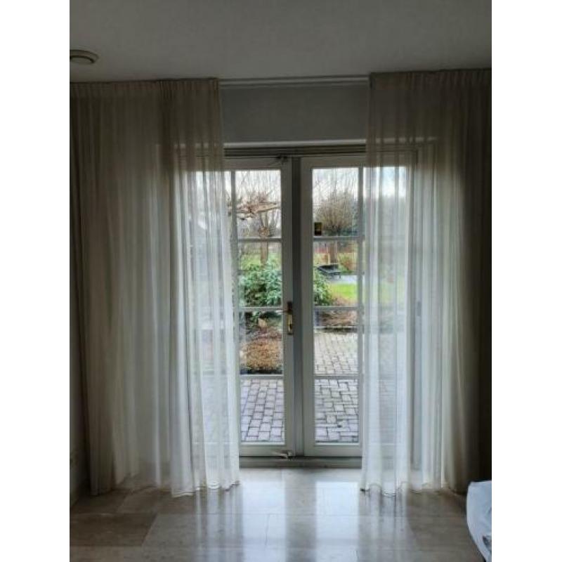 Gordijnen + vitrage 270 cm br, 250 hg. Meerdere sets.