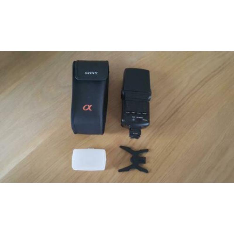 Sony HVL-F42AM Flitser + hoes, omni bounce en slave voet