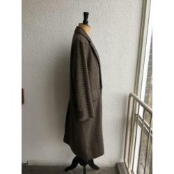 Stoere Geruite Oversized Lange Winterjas van ZARA, maat L