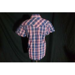 Blauw-wit-rood geruit overhemd Mt M Merk Mills Brothers