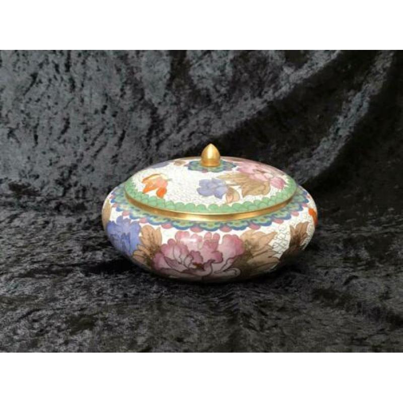 Chinese cloisonné bonbonnière - dekseldoos - schaal