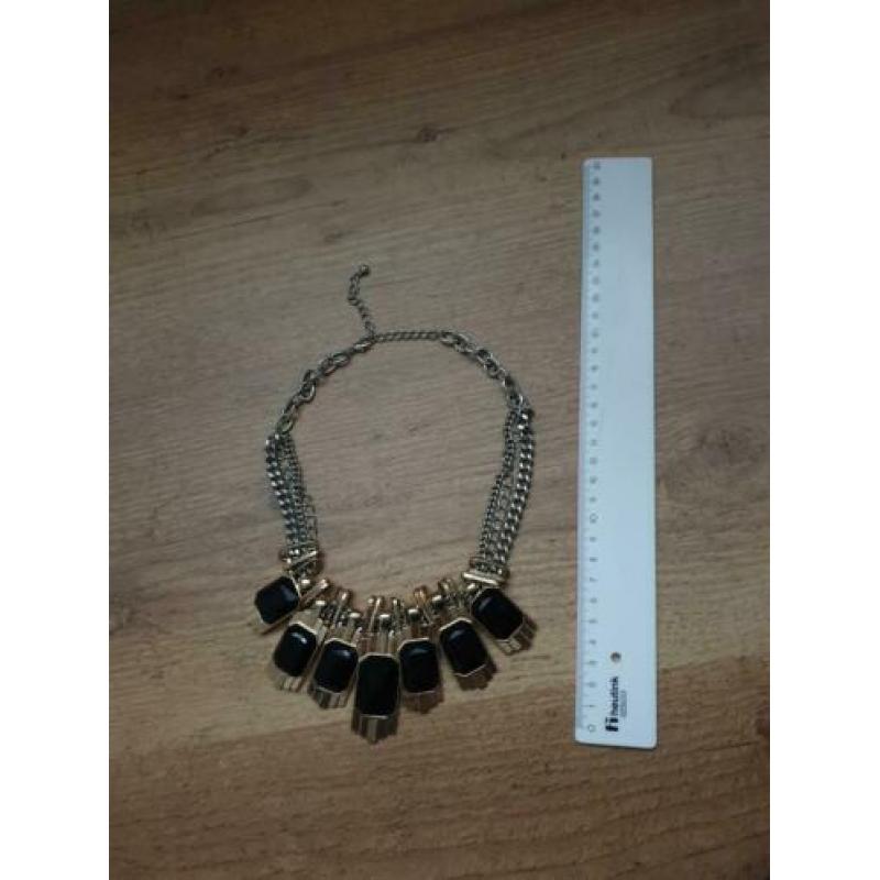 STATEMENT KETTING - NECKLACE - Zilver, Goud, Zwart