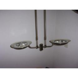 Halogeen hanglamp , 2 schotels , met dimmer