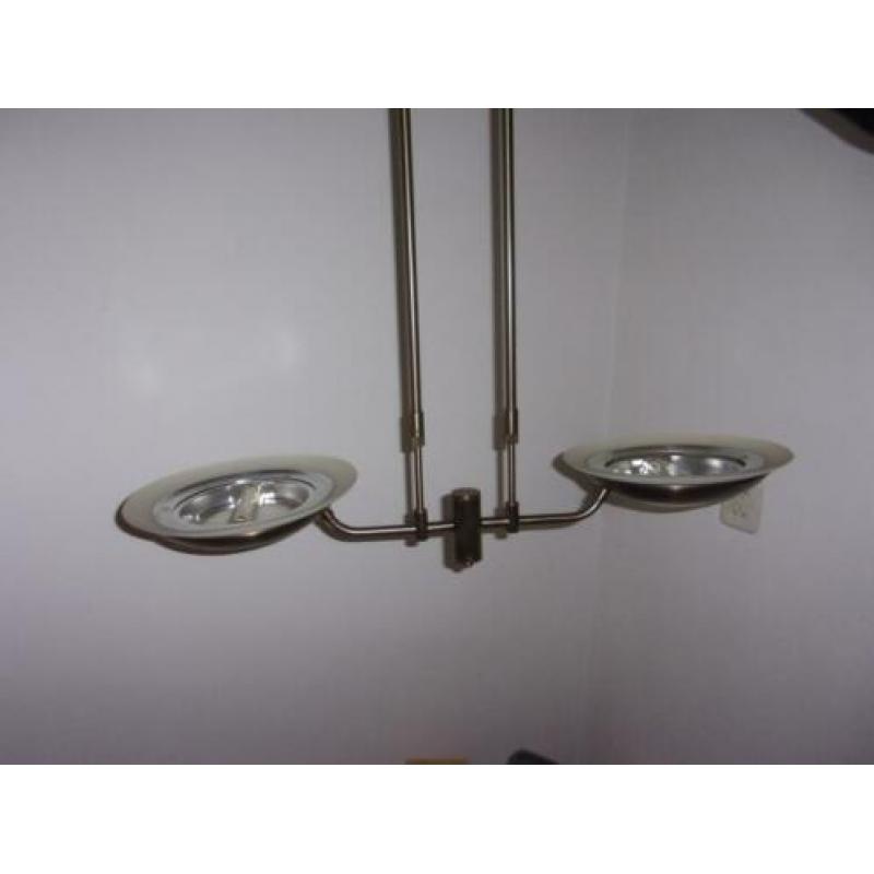 Halogeen hanglamp , 2 schotels , met dimmer