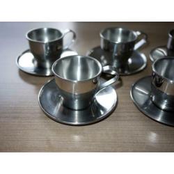 rvs kopjes frabosk italy inox 18/18 8 x espresso dubbel wand