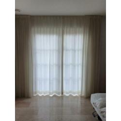 Gordijnen + vitrage 270 cm br, 250 hg. Meerdere sets.
