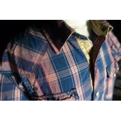 Blauw-wit-rood geruit overhemd Mt M Merk Mills Brothers