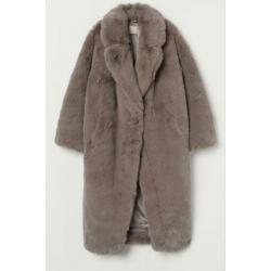 H&M Trend Teddy bont jas faux fur nieuw maat xs Zara grijs