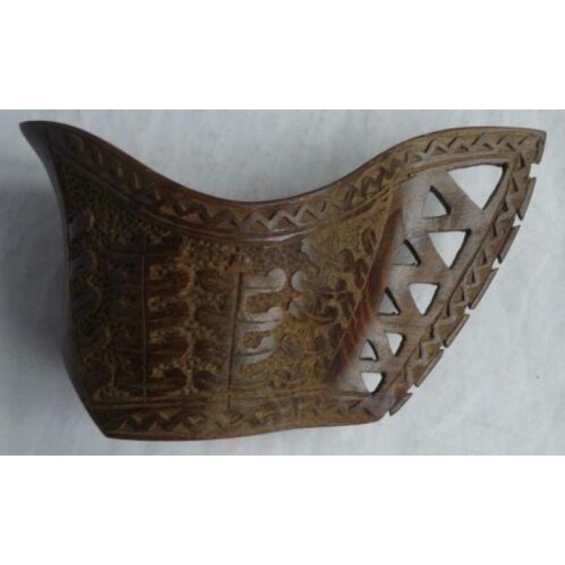 HOUTEN KOM BOOTJE MODEL * Mooi Bewerkt *