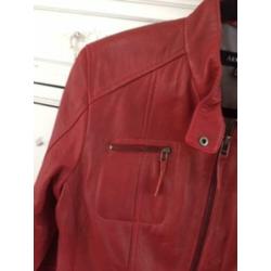 NIEUW: Rood leren jasje van Arma, mt. 38 - M