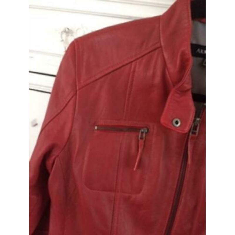 NIEUW: Rood leren jasje van Arma, mt. 38 - M