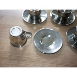 rvs kopjes frabosk italy inox 18/18 8 x espresso dubbel wand