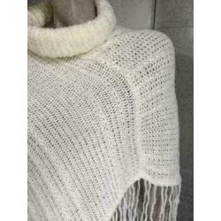 786 Nielsson beige poncho vest vestje trui Maat S/M=36/38/40
