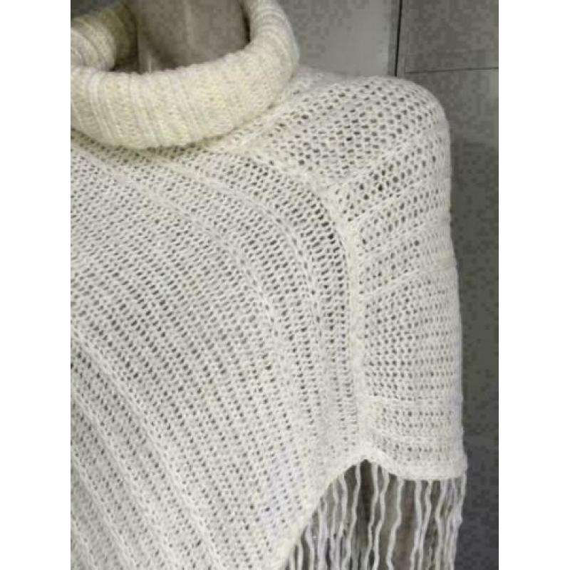 786 Nielsson beige poncho vest vestje trui Maat S/M=36/38/40