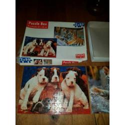 2 in 1 puzzels met welpje en puppies 99 stukjes