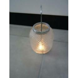 Chinese lampion /windlicht, bewerkt glas, voor tuin /terras
