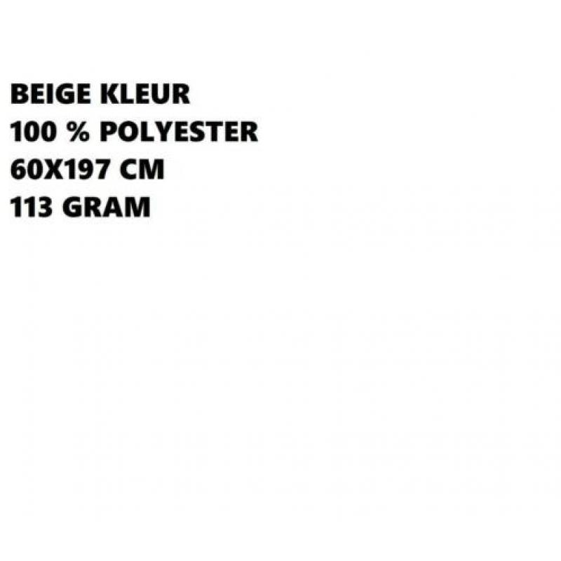 Polyester sjaal - beigekleur - 60x197 cm