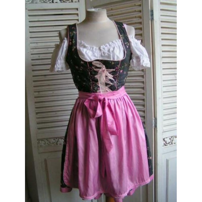 tiroler dirndl jurk schort blouse maat 34 nr LL 773