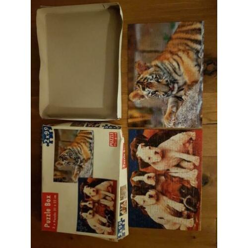 2 in 1 puzzels met welpje en puppies 99 stukjes