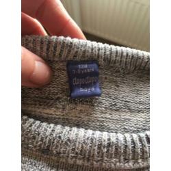 Dopodopo boys trui grijs blauw mt 128 katoen