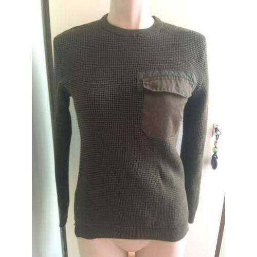 River island militaire trui groen XS S 34 36 camo military