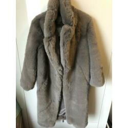 H&M Trend Teddy bont jas faux fur nieuw maat xs Zara grijs