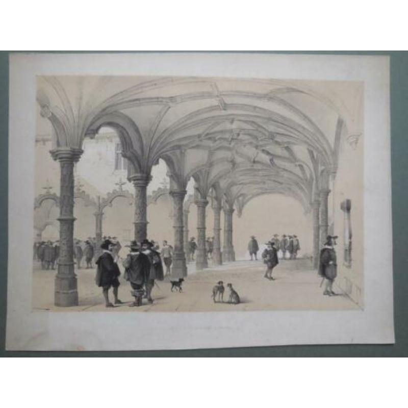 Beurs van Antwerpen / steendruk / lithografie / litho