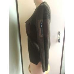 River island militaire trui groen XS S 34 36 camo military