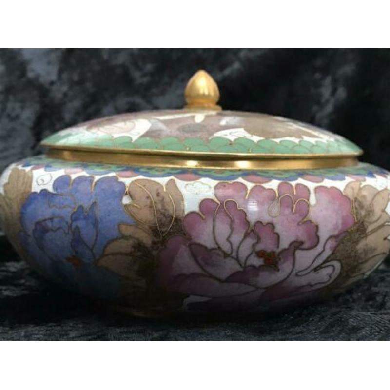 Chinese cloisonné bonbonnière - dekseldoos - schaal