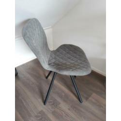 2 eetkamerstoelen stof grijs