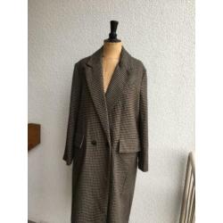 Stoere Geruite Oversized Lange Winterjas van ZARA, maat L