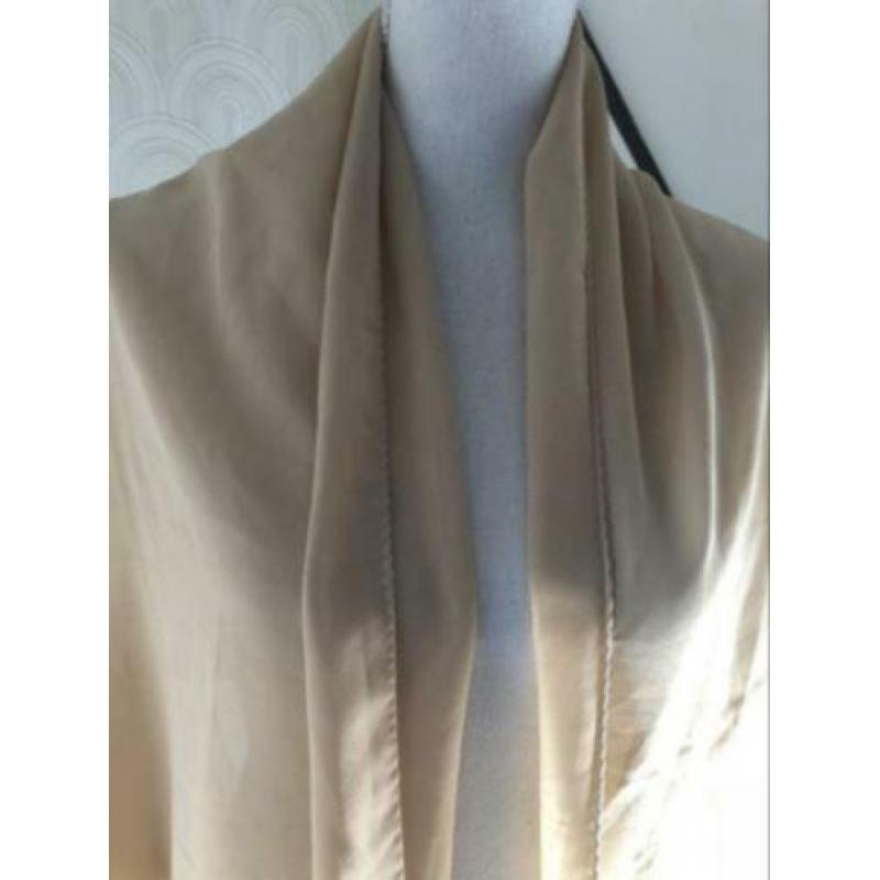 Polyester sjaal - beigekleur - 60x197 cm